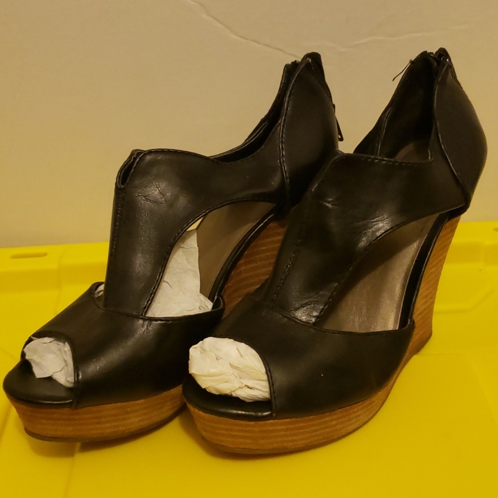 Leather Wedge Shoes